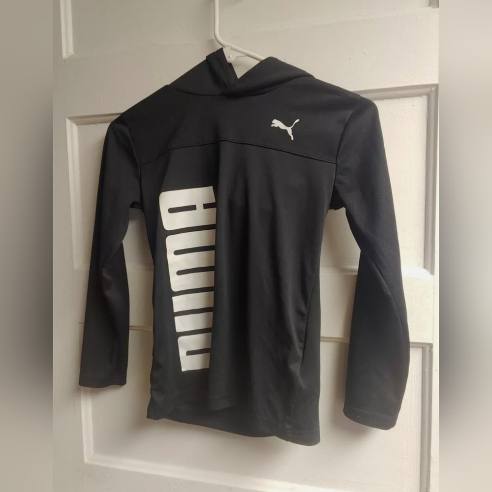 Boys Puma Black Long Sleeve Hoodie